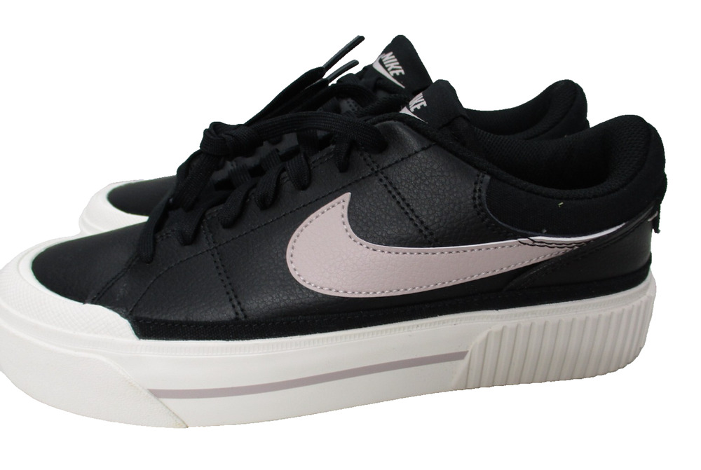 Nike Court Legacy Lift Platform Black / Platinum Violet Sail Womens Sz 9
